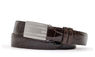 Glazed American Alligator Slide Strap with Compression Buckle