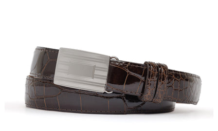 Glazed American Alligator Slide Strap with Compression Buckle