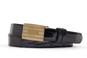 Glazed American Alligator Slide Strap with Compression Buckle