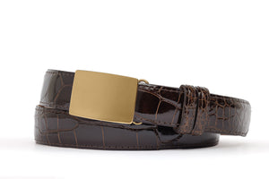 Glazed American Alligator Slide Strap with Compression Buckle
