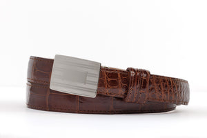 Glazed American Alligator Slide Strap with Compression Buckle