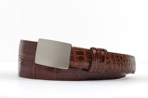Glazed American Alligator Slide Strap with Compression Buckle