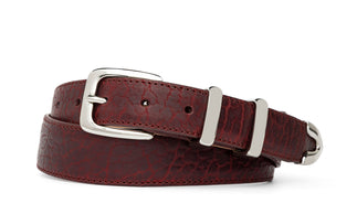 Tapered Bison Belt with Nickel Tip Set Buckle