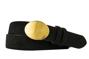 Suede Calf Belt with Solid Brass Buckle