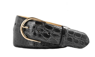 Tingas Crocodile Belt with Gold Buckle