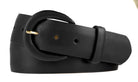 Monte Carlo Calf Belt with Covered Crescent Buckle - Black
