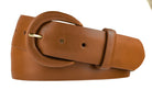 Monte Carlo Calf Belt with Covered Crescent Buckle - Cognac