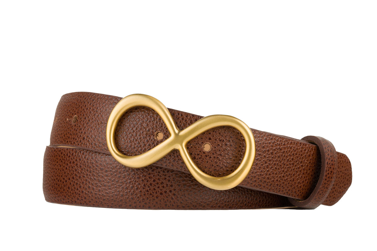 Pebbled Calf Belt with Number 8 Buckle