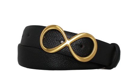 Pebbled Calf Belt with Number 8 Buckle