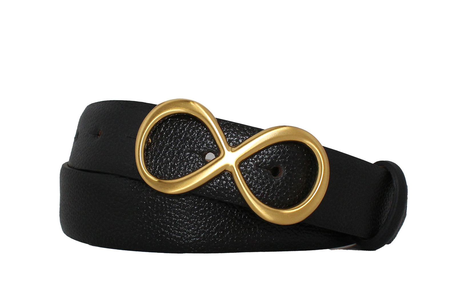 Pebbled Calf Belt with Number 8 Buckle