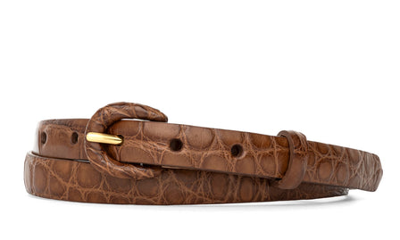 5/8" Matte Alligator Belt with Covered Crescent Buckle