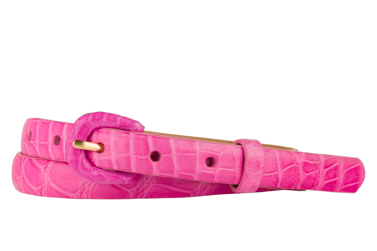 5/8" Matte Alligator Belt with Covered Crescent Buckle
