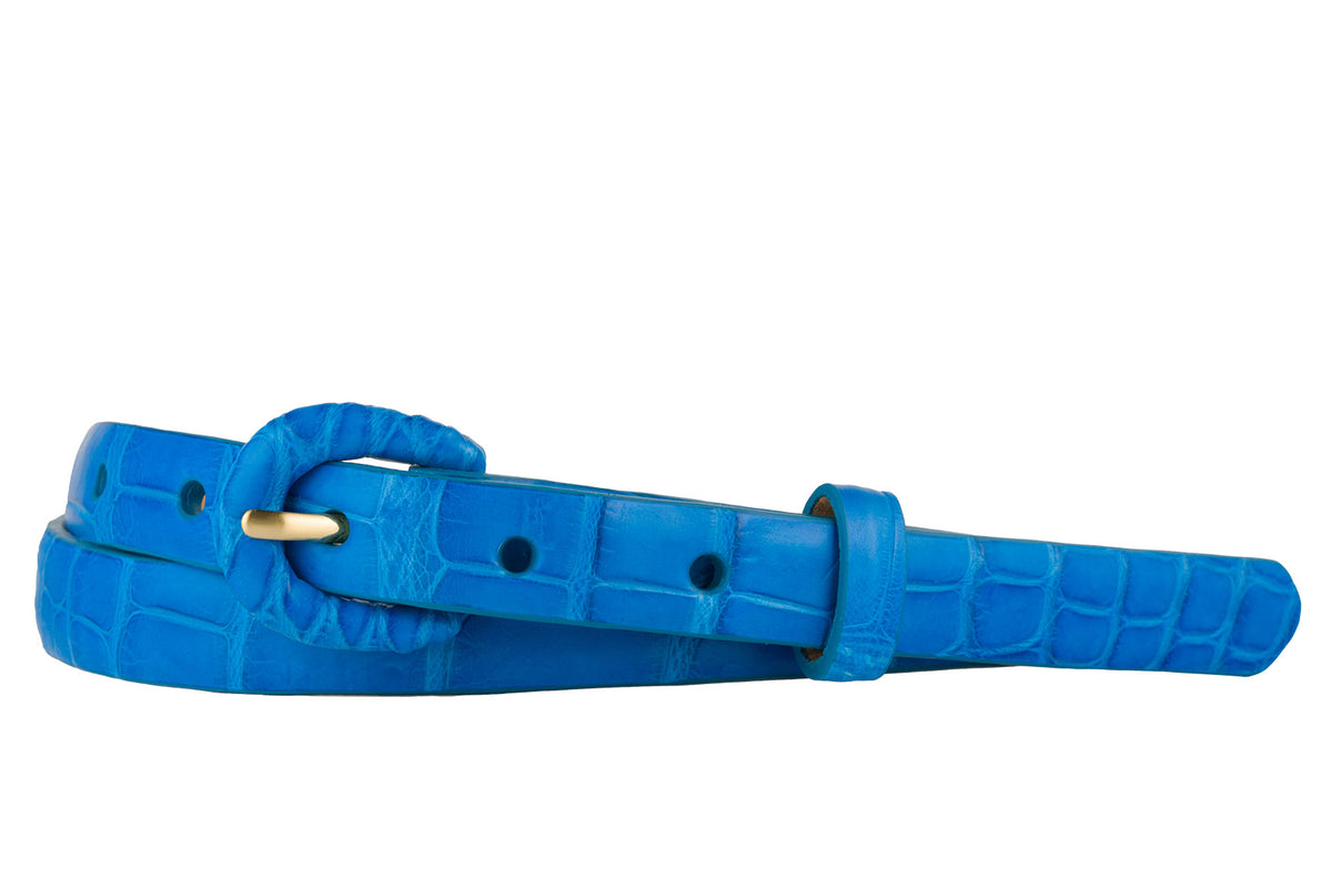 5/8" Matte Alligator Belt with Covered Crescent Buckle
