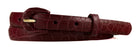 5/8" Glazed Alligator Belt with Covered Crescent Buckle - Burgundy