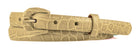 5/8" Glazed Alligator Belt with Covered Crescent Buckle - Café au Lait