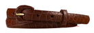 5/8" Glazed Alligator Belt with Covered Crescent Buckle - Cognac
