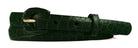 5/8" Glazed Alligator Belt with Covered Crescent Buckle - Forest Green