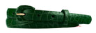 5/8" Glazed Alligator Belt with Covered Crescent Buckle - Kelly Green
