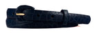 5/8" Glazed Alligator Belt with Covered Crescent Buckle - Navy