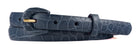 5/8" Glazed Alligator Belt with Covered Crescent Buckle - Ocean Blue