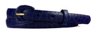 5/8" Glazed Alligator Belt with Covered Crescent Buckle - Royal Blue