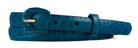 5/8" Glazed Alligator Belt with Covered Crescent Buckle - Turquoise