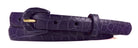 5/8" Glazed Alligator Belt with Covered Crescent Buckle - Violet