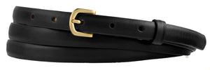 Double-Wrap Calf Belt with Brushed Gold Buckle