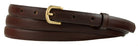 Double-Wrap Calf Belt with Brushed Gold Buckle - Brown