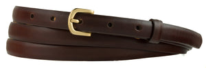 Double-Wrap Calf Belt with Brushed Gold Buckle