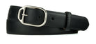 Glazed Calf Belt with Nickel Stirrup Buckle - Black
