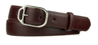 Glazed Calf Belt with Nickel Stirrup Buckle - Chocolate