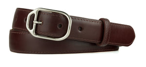 Glazed Calf Belt with Nickel Stirrup Buckle
