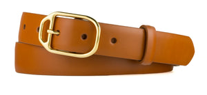 Glazed Calf Belt with Nickel Stirrup Buckle