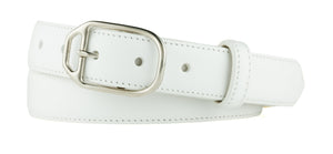 Glazed Calf Belt with Nickel Stirrup Buckle