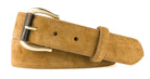 Suede Calf Belt with Horn Roller Buckle - New Snuff