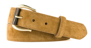 Suede Calf Belt with Horn Roller Buckle