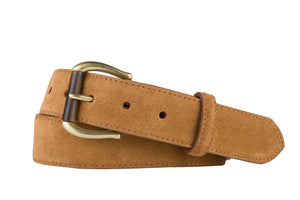 Suede Calf Belt with Horn Roller Buckle