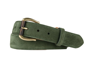 Suede Calf Belt with Horn Roller Buckle
