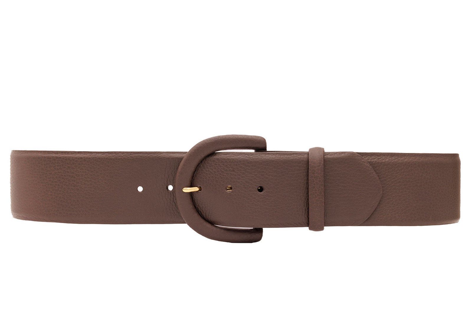 Contoured Pebbled Calf Belt with Covered Buckle