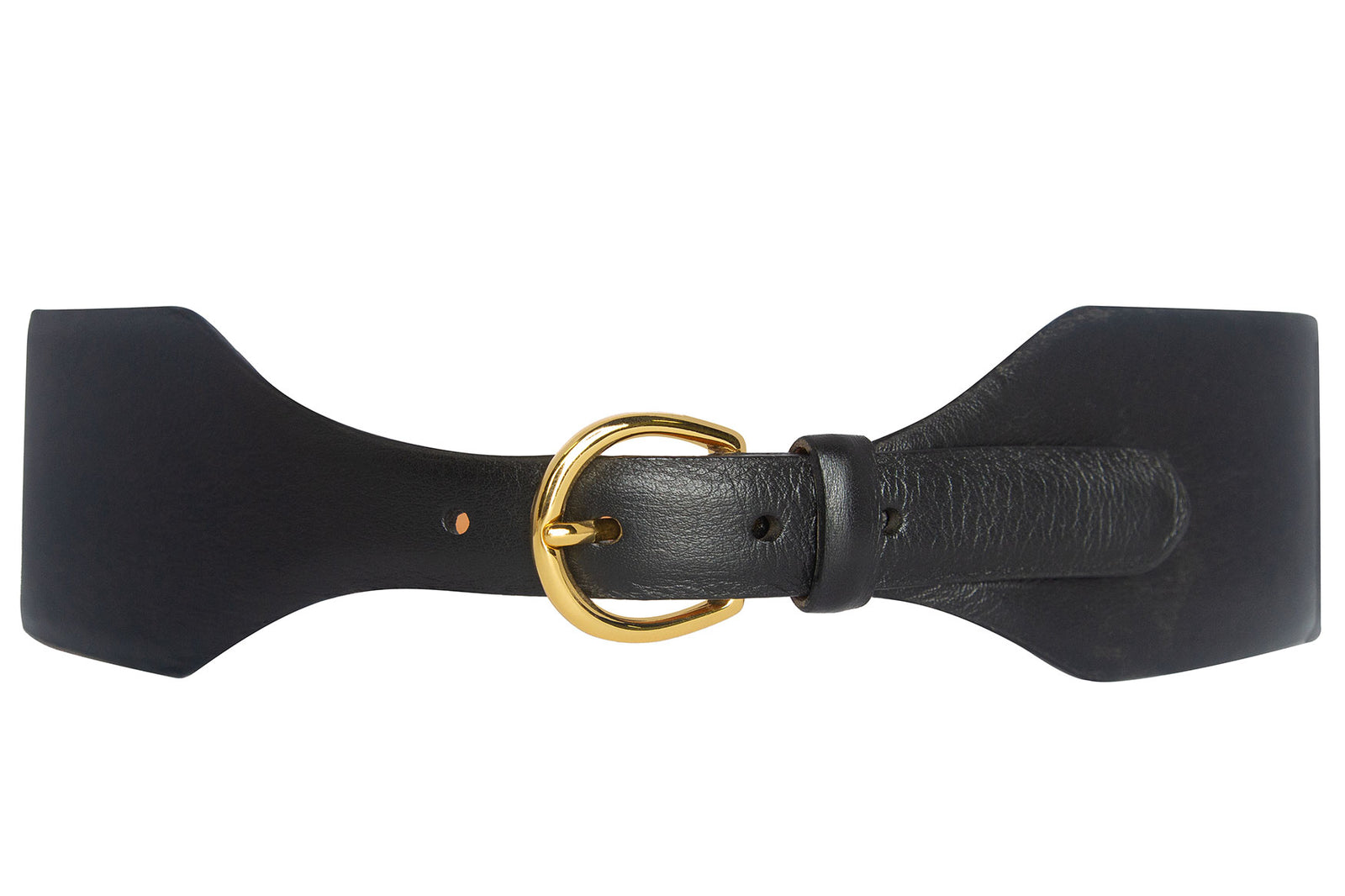 Tapered Waist Calf Belt with Gold Buckle