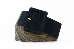 Cloth Belt with Suede Covered Buckle