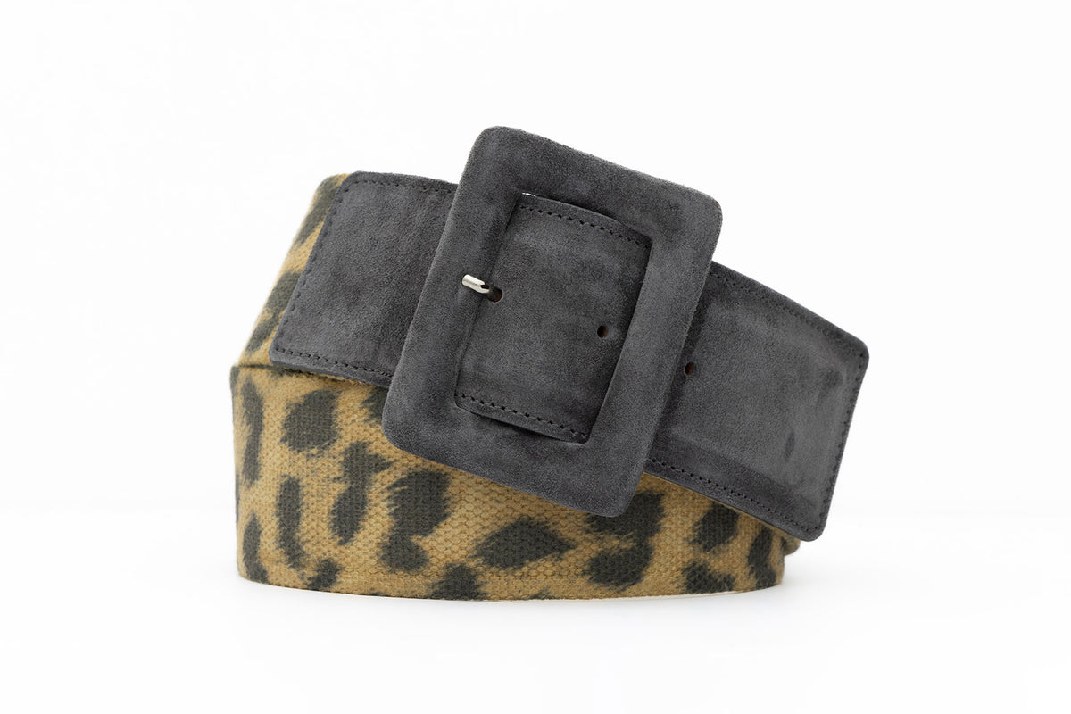 Cloth Belt with Suede Covered Buckle