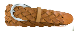 Braided Calf Belt with Brushed Gold Buckle