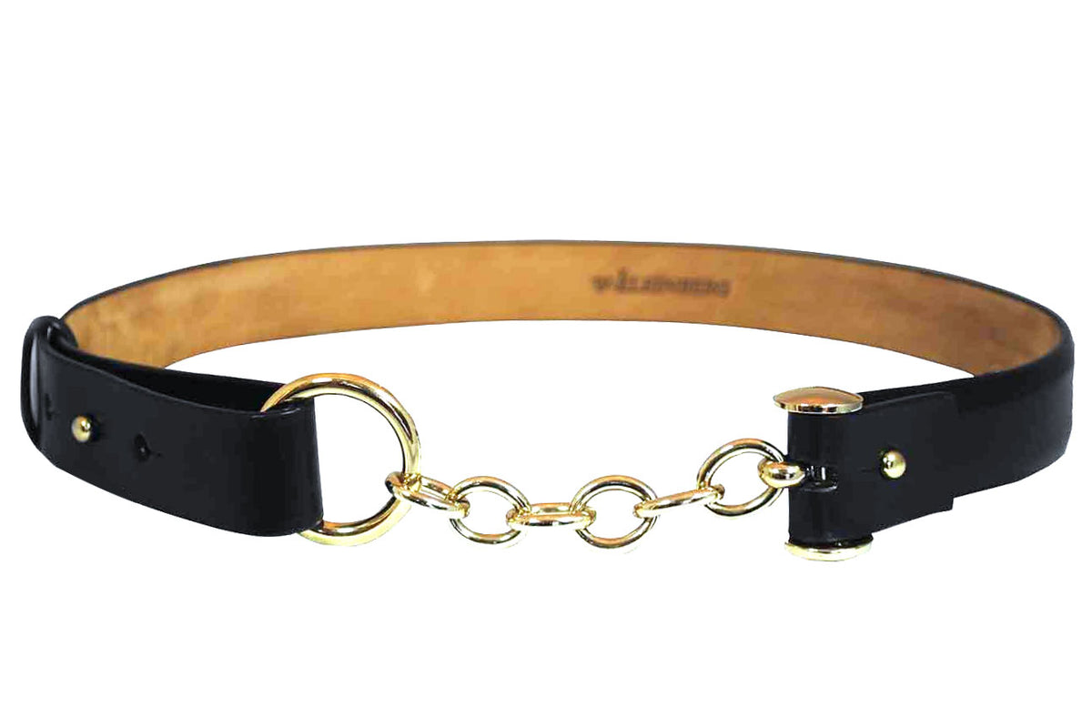 Glazed Calf Belt with Chain and Toggle Hardware