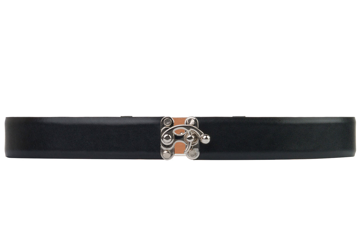 Glazed Calf Belt with Hook Latch Closure