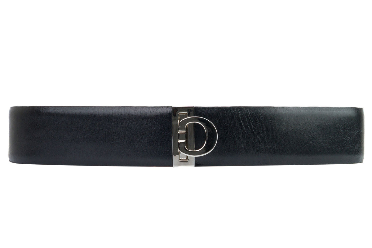 Glazed Calf Belt with Nickle "Flip" Closure