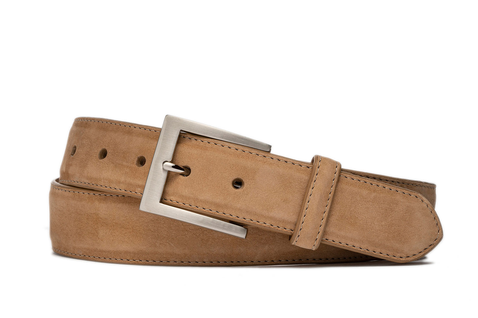 Nubuck Belt with Brushed Nickel Buckle