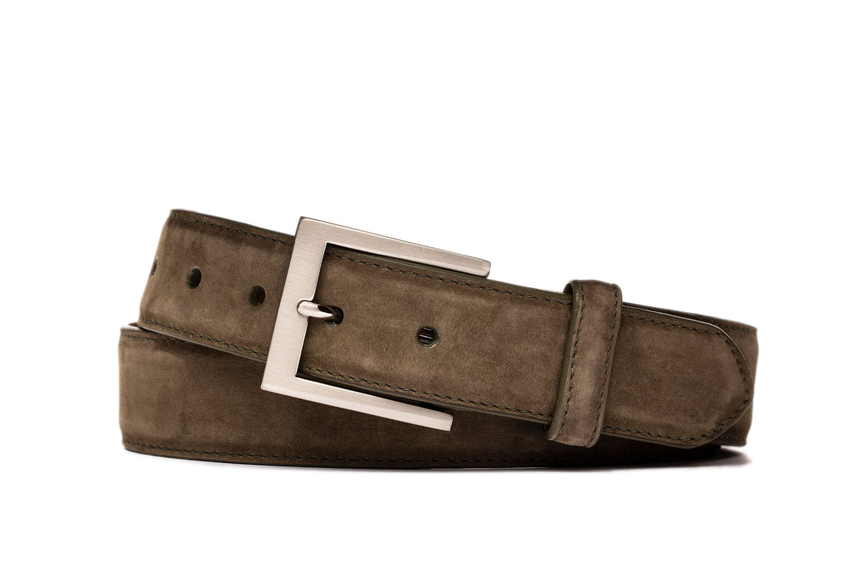 Nubuck Belt with Brushed Nickel Buckle
