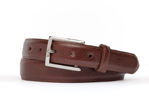 Pebbled Calf Belt with Nickel Buckle